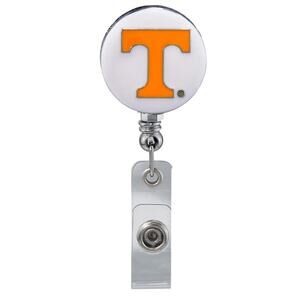 Tennessee Volunteers White Retractable Work ID Badge Reel Holder. NCAA